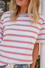 Load image into Gallery viewer, Stevie Slouchy Tee - milk fresh blue red stripe