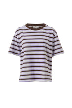 Load image into Gallery viewer, Stevie Slouchy Tee -brunette orchid stripe