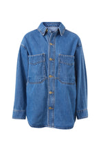 Load image into Gallery viewer, Bobbi Side Pocket Denim Shacket - Indigo