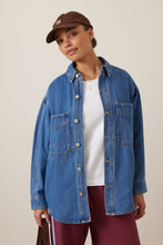 Load image into Gallery viewer, Bobbi Side Pocket Denim Shacket - Indigo