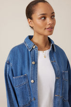 Load image into Gallery viewer, Bobbi Side Pocket Denim Shacket - Indigo