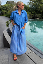 Load image into Gallery viewer, Florence Maxi Skirt - Blue white stripe