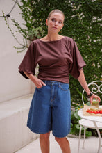 Load image into Gallery viewer, OLIVE BELTED DENIM SHORT/FRESH INDIGO