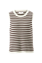Load image into Gallery viewer, Maddy Mesh Knit Tank - brunette stripe