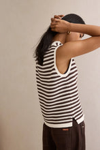 Load image into Gallery viewer, Maddy Mesh Knit Tank - brunette stripe