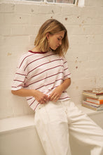Load image into Gallery viewer, BREA BOXY TEE -SUNFADED PINK/MULBURRY STRIPE