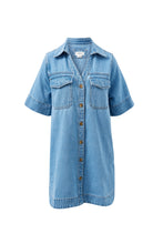 Load image into Gallery viewer, Bonnie Relaxed Shirt Dress -Vintage Blue