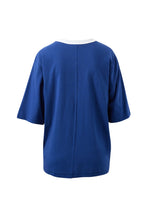 Load image into Gallery viewer, Luna Oversized Tee -prussian blue/ceres script embroidery