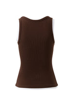 Load image into Gallery viewer, SKYLAR LAYERED RIB TANK - CHOC/WHITE