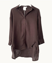 Load image into Gallery viewer, Boyfriend Linen Shirt - Chocolate