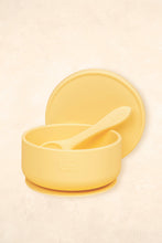 Load image into Gallery viewer, Silicone Suction Bowl with lid + Spoon Set - Outlet: Buttercup
