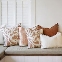 Load image into Gallery viewer, Drift Cushion - White/Nutmeg - 60 x60cm
