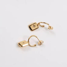 Load image into Gallery viewer, Starburst Tag Hoop Earrings