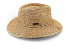 Load image into Gallery viewer, CAMILLE RAFFIA BRAID FEDORA - NATURAL/PINK