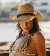 Load image into Gallery viewer, Castaway Raffia Cowboy - Natural/Chocolate