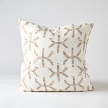 Load image into Gallery viewer, Eros Linen Cushion - Off White/Nutmeg