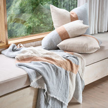 Load image into Gallery viewer, Tallows Linen Throw - Natural/Ochre/Blue