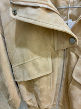 Load image into Gallery viewer, Suede Bomber Jacket – Beige