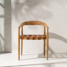 Load image into Gallery viewer, LARAH LEATHER & TEAK CHAIR - TAN