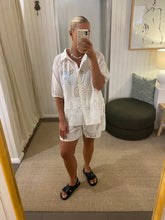 Load image into Gallery viewer, Solea White Cotton Embroidery Shorts