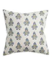 Load image into Gallery viewer, Ankara Moss Azure linen cushion 50x50cm
