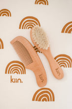 Load image into Gallery viewer, Wooden Baby Brush + Comb Set