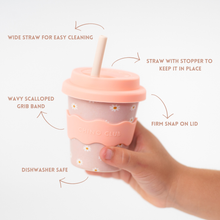 Load image into Gallery viewer, Pink Daisy Babychino Cup 4oz