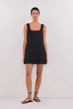 Load image into Gallery viewer, Eve Cotton Lace Mini Dress - Black