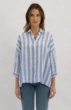 Load image into Gallery viewer, Hudson Linen Shirt - Blue Stripe