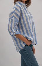 Load image into Gallery viewer, Hudson Linen Shirt - Blue Stripe
