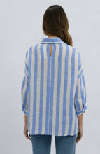 Load image into Gallery viewer, Hudson Linen Shirt - Blue Stripe