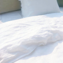 Load image into Gallery viewer, Santorini Pure French Linen Duvet Cover Quilt Cover Set - White