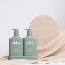 Load image into Gallery viewer, WASH & LOTION DUO + TRAY - KAFFIR LIME & GREEN TEA