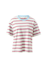 Load image into Gallery viewer, Stevie Slouchy Tee - milk fresh blue red stripe
