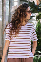 Load image into Gallery viewer, Stevie Slouchy Tee -brunette orchid stripe
