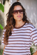 Load image into Gallery viewer, Stevie Slouchy Tee -brunette orchid stripe
