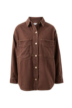 Load image into Gallery viewer, Bobbi Side Pocket Denim Shacket - Chocolate
