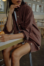 Load image into Gallery viewer, Bobbi Side Pocket Denim Shacket - Chocolate
