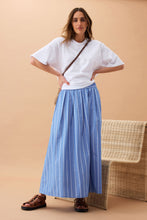 Load image into Gallery viewer, Florence Maxi Skirt - Blue white stripe
