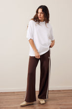 Load image into Gallery viewer, Gigi Wide Leg Terry Track pant - Chocolate
