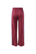 Load image into Gallery viewer, Gigi Wide Leg Terry Track pant - Washed Burgundy
