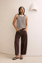 Load image into Gallery viewer, Maddy Mesh Knit Tank - brunette stripe
