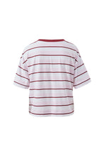 Load image into Gallery viewer, BREA BOXY TEE -SUNFADED PINK/MULBURRY STRIPE
