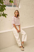 Load image into Gallery viewer, BREA BOXY TEE -SUNFADED PINK/MULBURRY STRIPE
