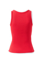 Load image into Gallery viewer, SKYLAR LAYERED RIB TANK/RED/WHITE
