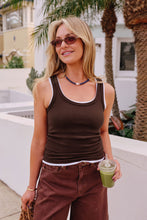 Load image into Gallery viewer, SKYLAR LAYERED RIB TANK - CHOC/WHITE
