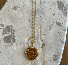 Load image into Gallery viewer, 18K Gold Plated Moon &amp; Stars Pendant Necklace
