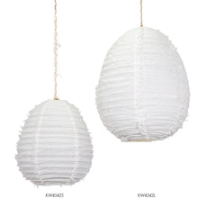 Load image into Gallery viewer, White Scalloped Linen Pendant
