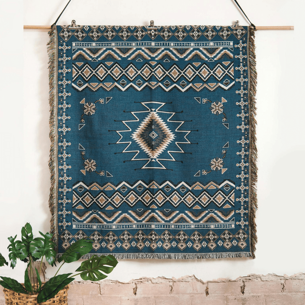 'Let It Be' Woven Picnic Rug/Throw: Regular 130x160cm