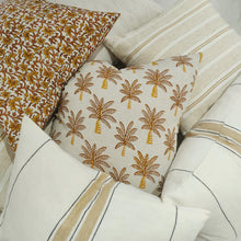 Load image into Gallery viewer, Jaipur Artisan Block Printed French Linen Cushion 55cm - Mughal Flower
